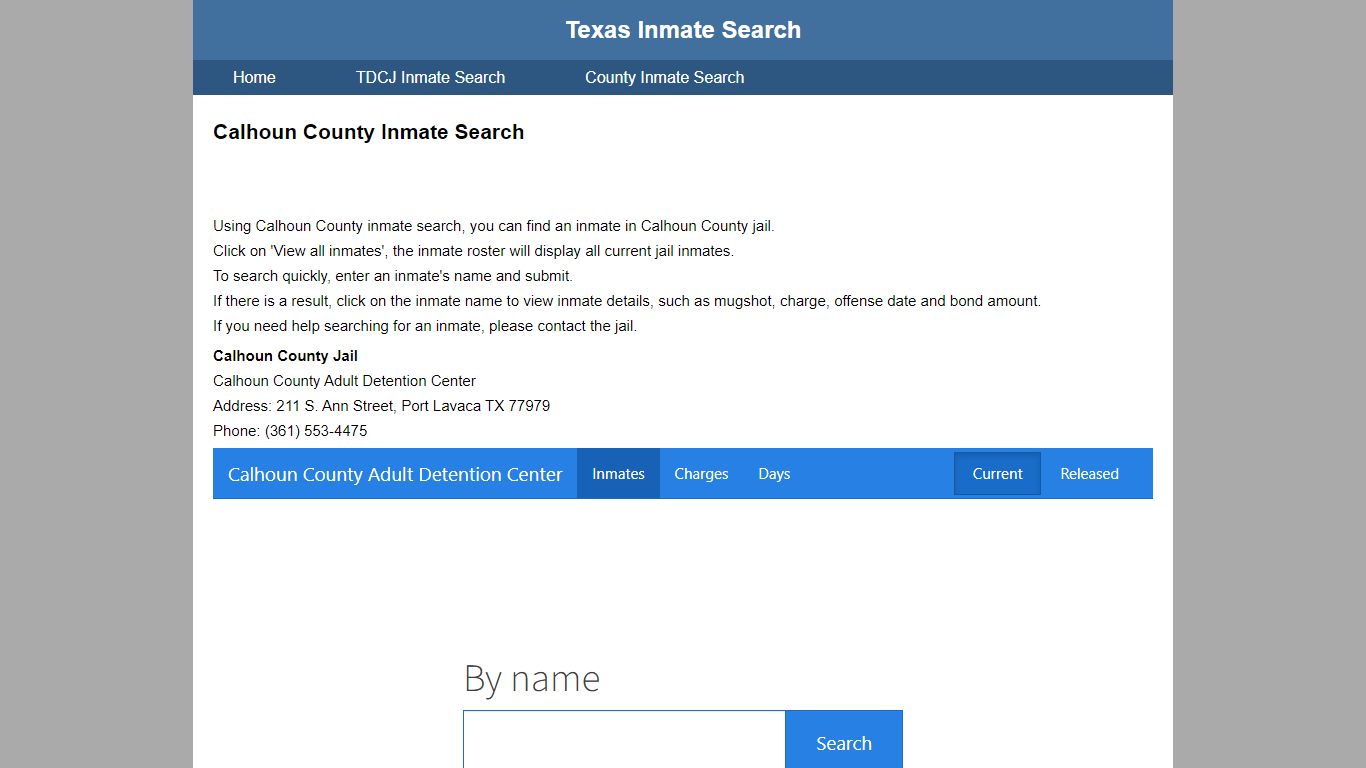 Calhoun County Inmate Search